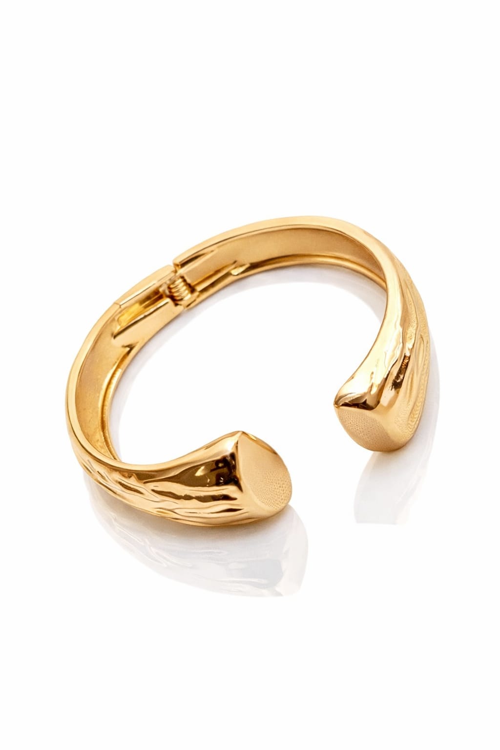 Modern Gold Open-End Nail Cuff Bracelet