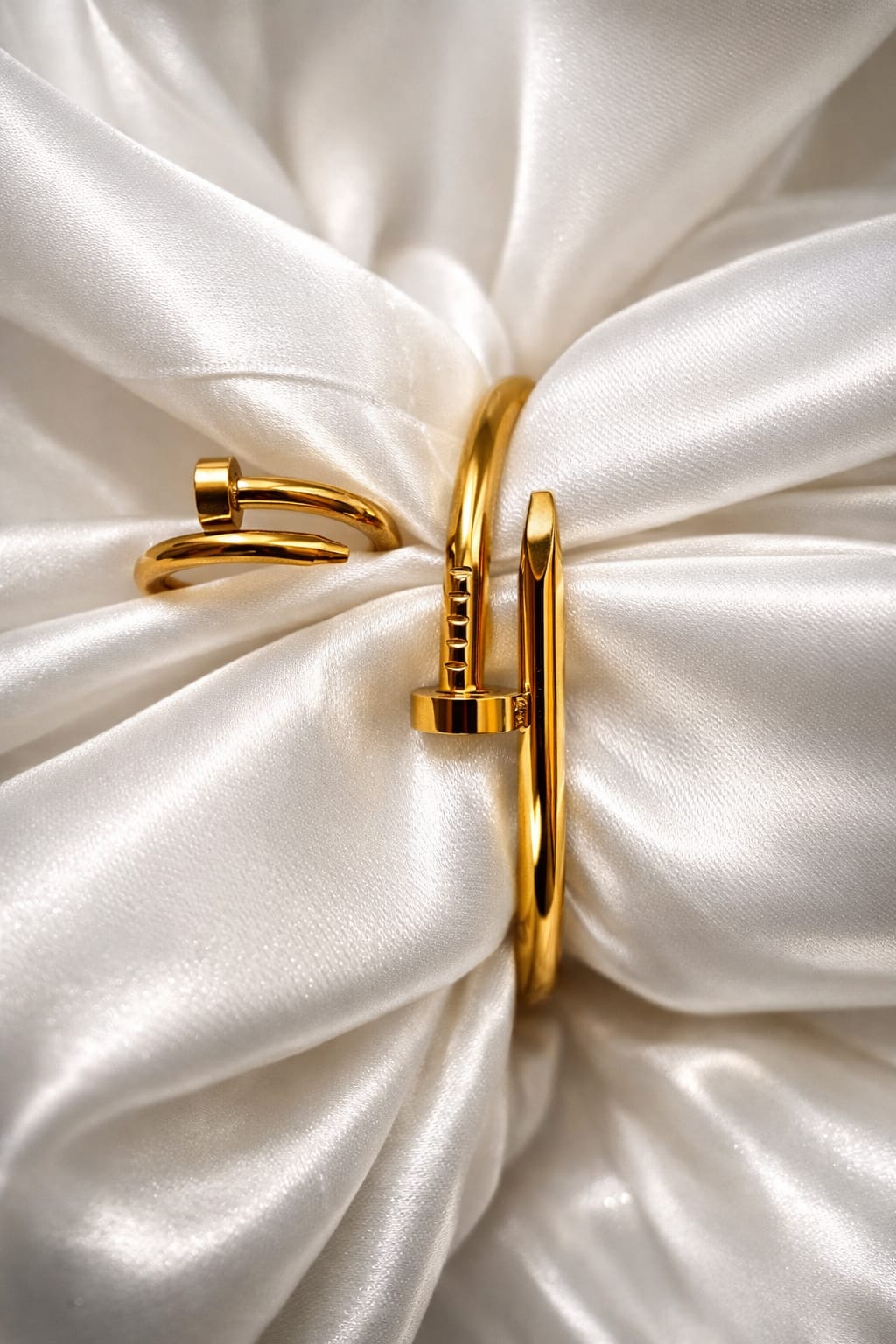 Elegant Gold Nail Cuff &amp; Ring Set