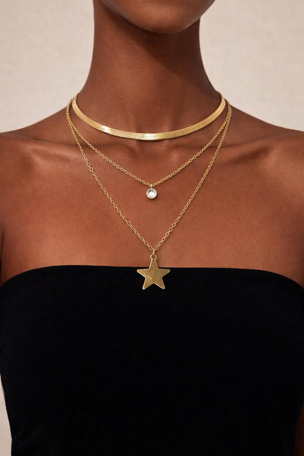 Celestial Layered Gold Necklace Set