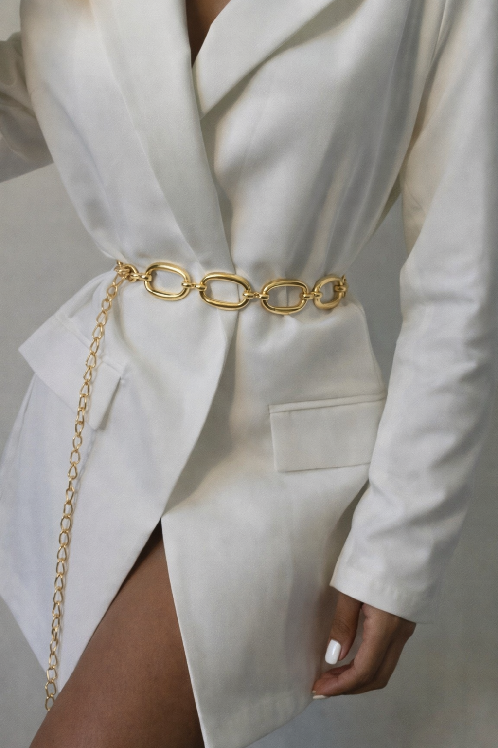 Gold Oval Chain Waist Belt