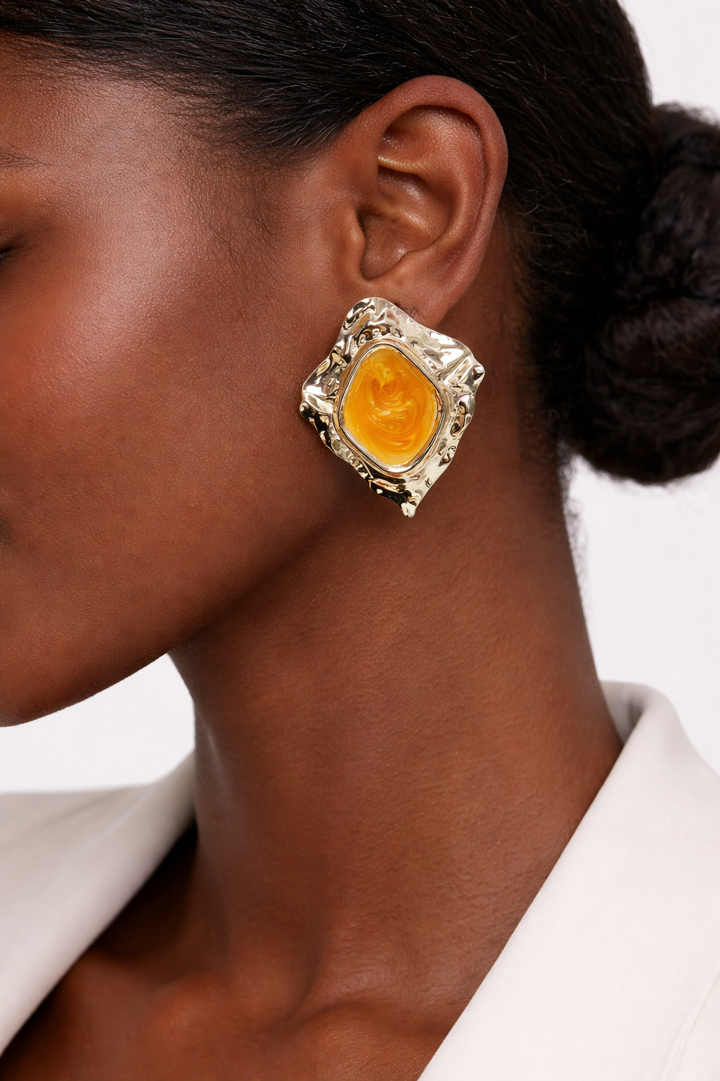 Amber Luxe Statement Stud Earrings