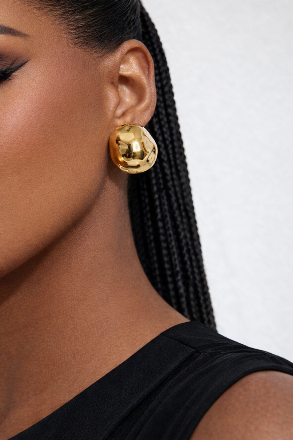 Gold Sculpted Statement Earrings