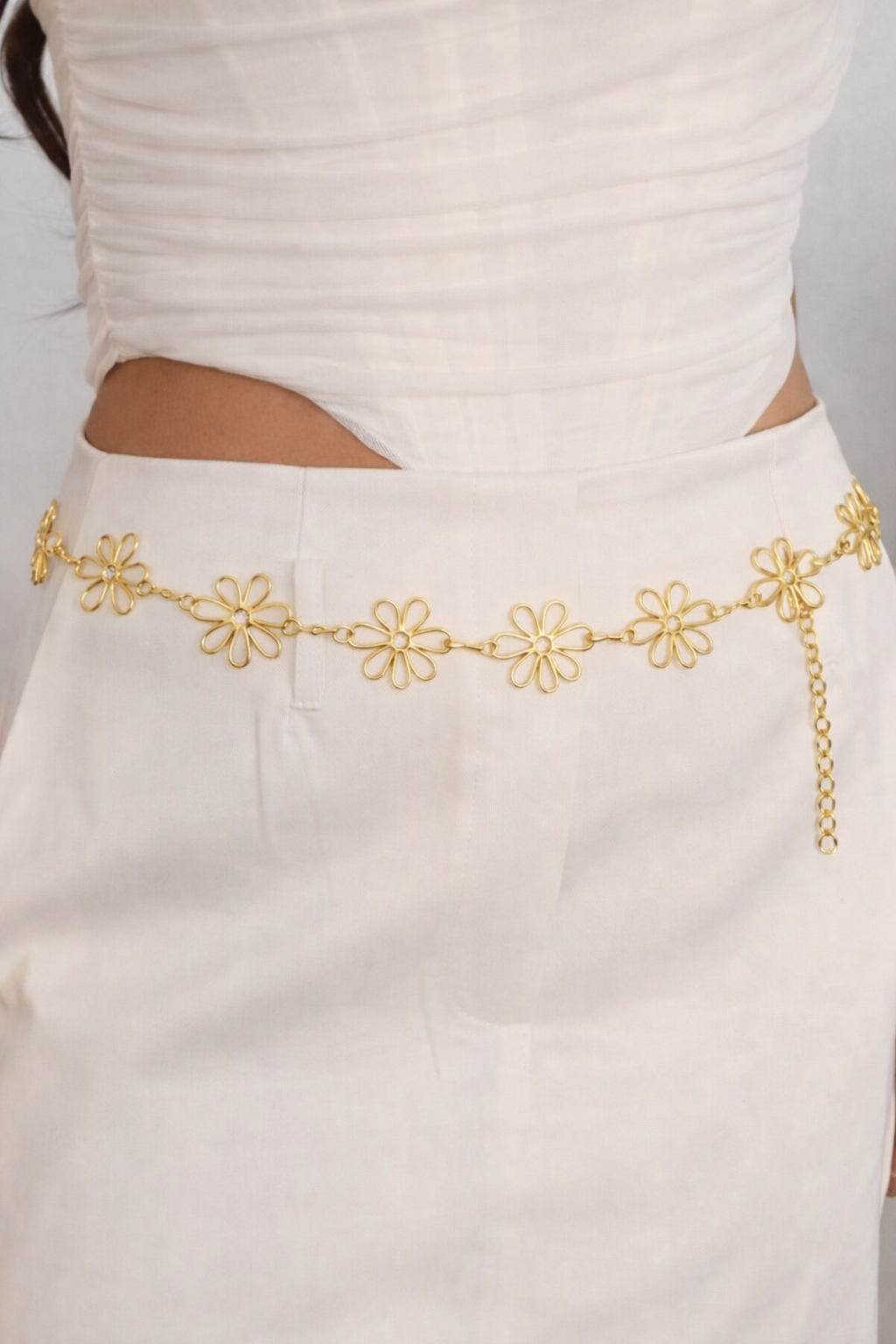 Gold Flower Waist Chain Belt