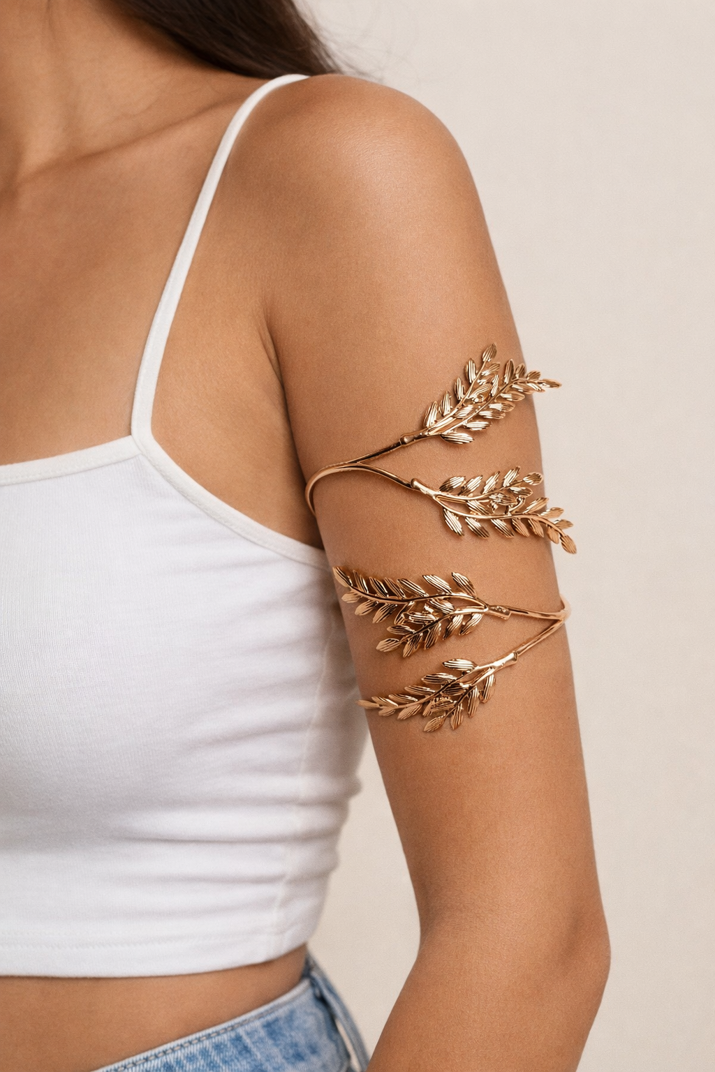 Golden Laurel Leaf Arm Cuff