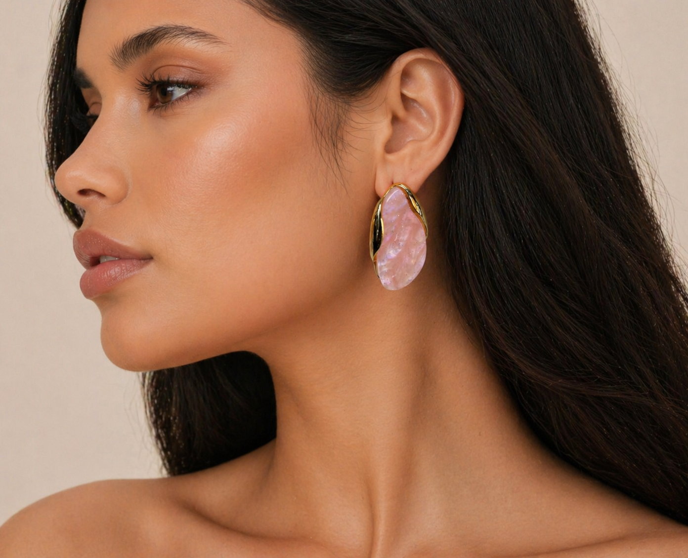Blush Opaline Luxe Drop Earrings