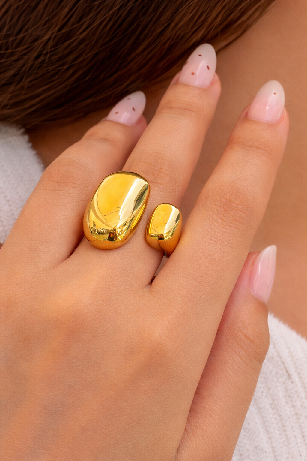 Golden Duo Statement Ring