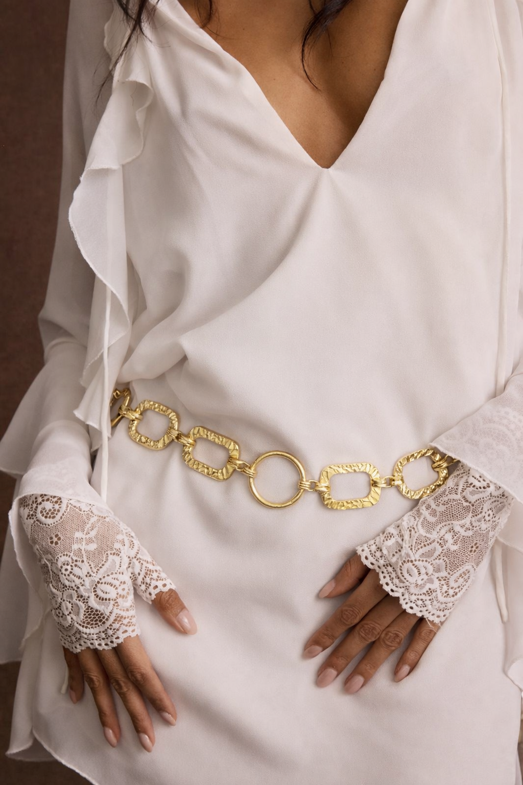 Geometric Gold Waist Chain Belt