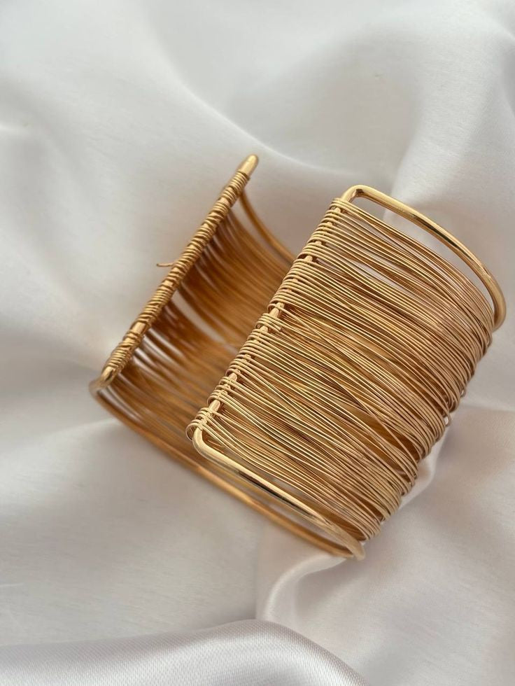 Gold wire cuff Bracelet