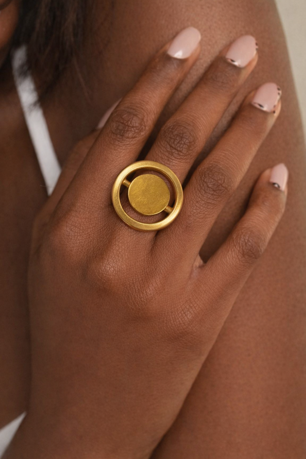 Golden Orbit Statement Ring