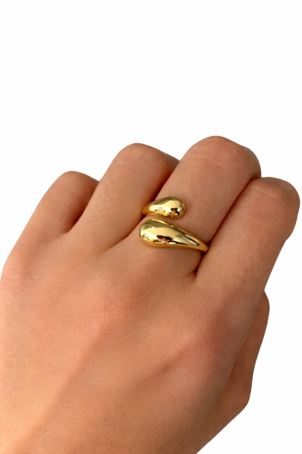 Golden Droplet Wrap Ring