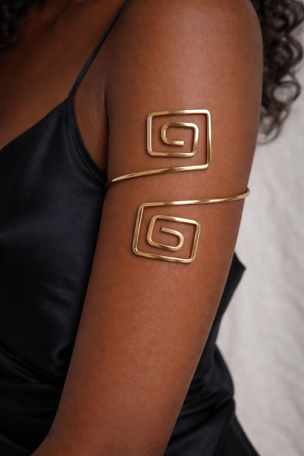 Golden Spiral Square Arm Cuff