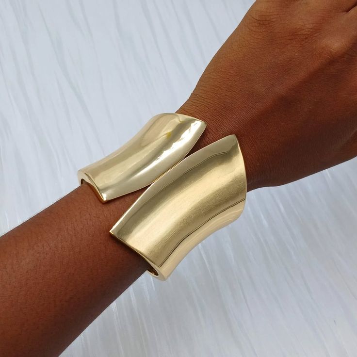 Modern Sculptural Gold Cuff Bracelet
